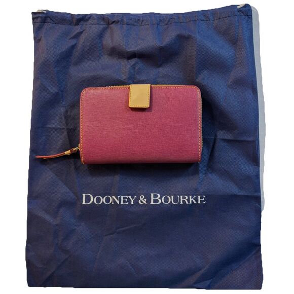 NEW Dooney & Bourke Shoulder Violet Saffiano Leather Satchel & Wallet Bag Tote - Picture 14 of 16